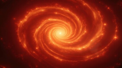Obraz premium Vibrant Swirling Galaxy with Bright Core and Fiery Spiral Arms