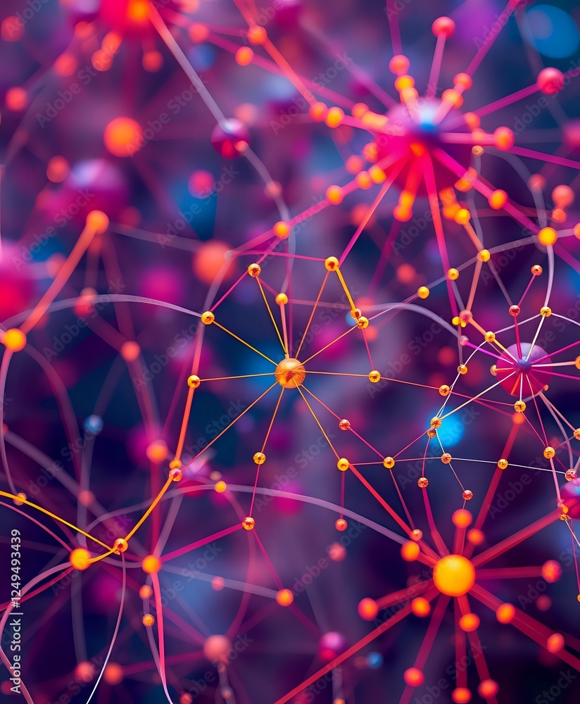 Poster neural network abstract design | intertwined patterns in dark blue