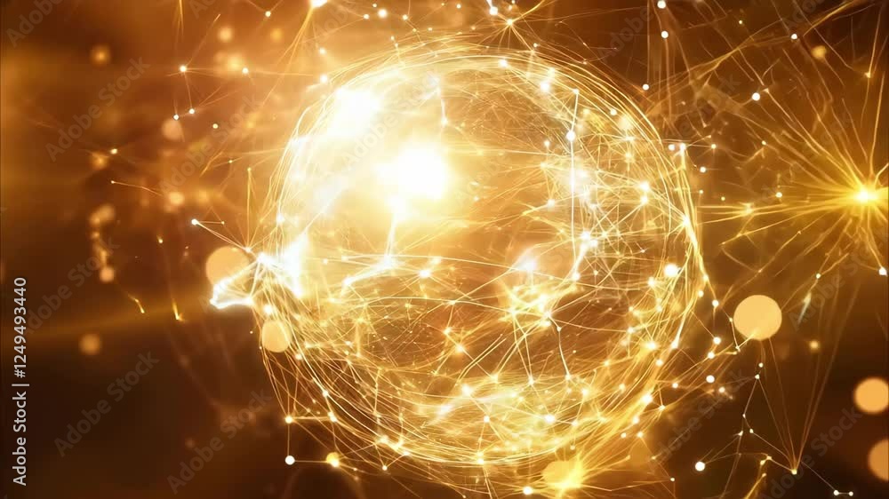 Aufkleber an abstract representation of a glowing sphere with interconnected lines, suggesting themes of conne