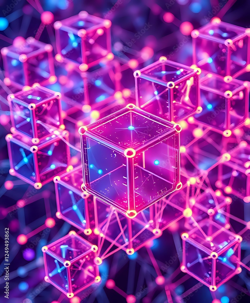 Poster futuristic abstract cube pattern