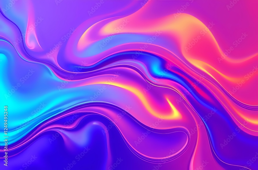 Poster abstract digital art: liquid motion gradient background with glowing neon accents | dynamic abstract
