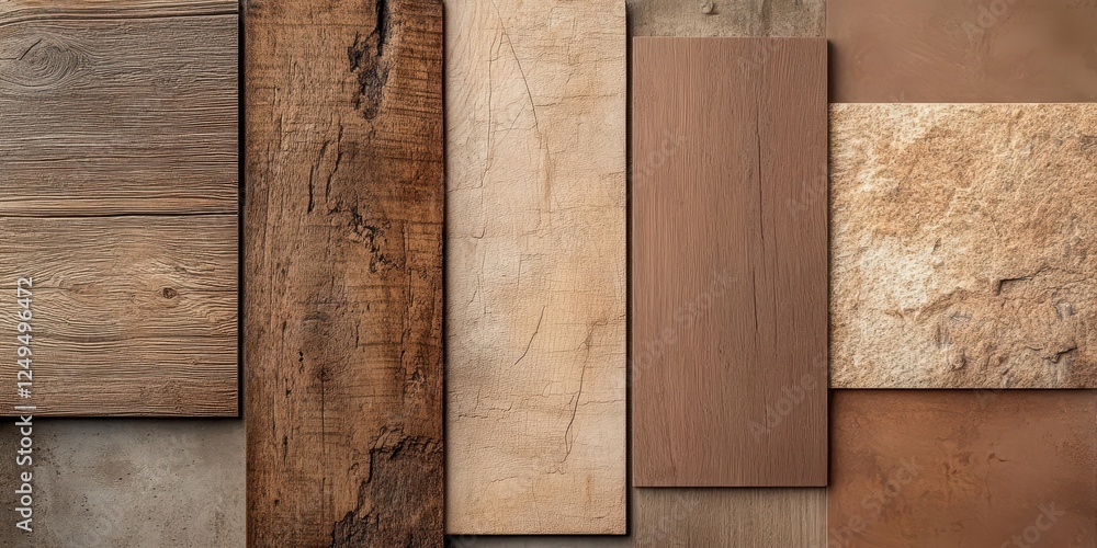 Aufkleber varied textures of wood and stone create a rustic pattern
