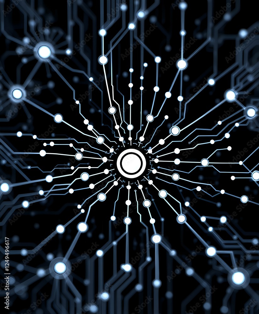 Aufkleber abstract circuit board with intricate node design
