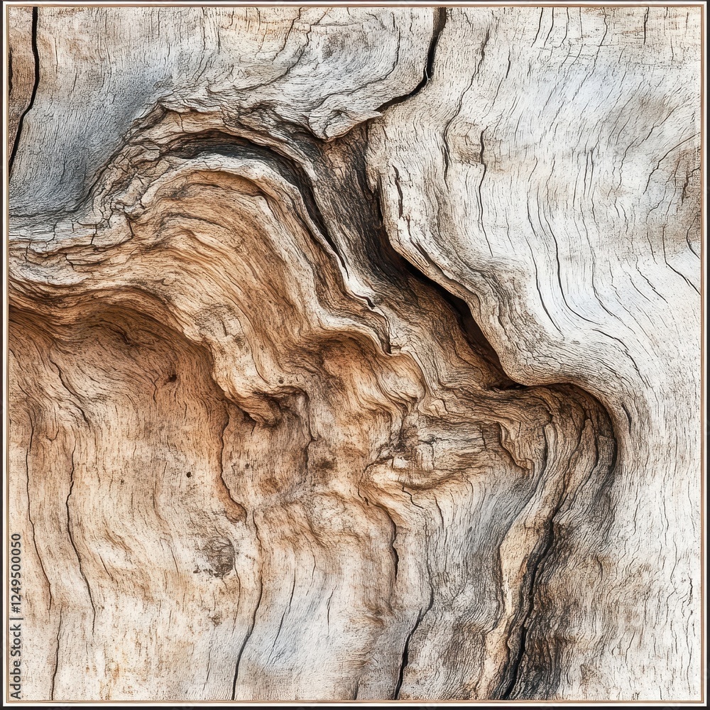 Poster close up image shows intricate patterns and lines in wood