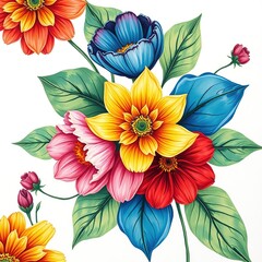 Flourishing Floral Art on Textured Canvas