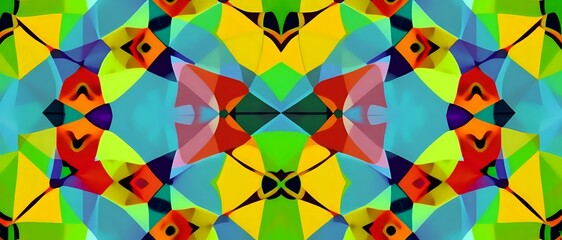 Abstract Geometric Art with Colorful Birds | Modern Digital Design