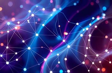 Fototapeta premium Abstract Neural Network Artwork: Dynamic Flow of Innovation