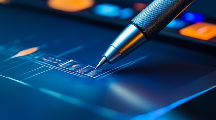 Creating digital art closeup of a drawing tablet home studio digital illustration creative workspace eye-level artistic process