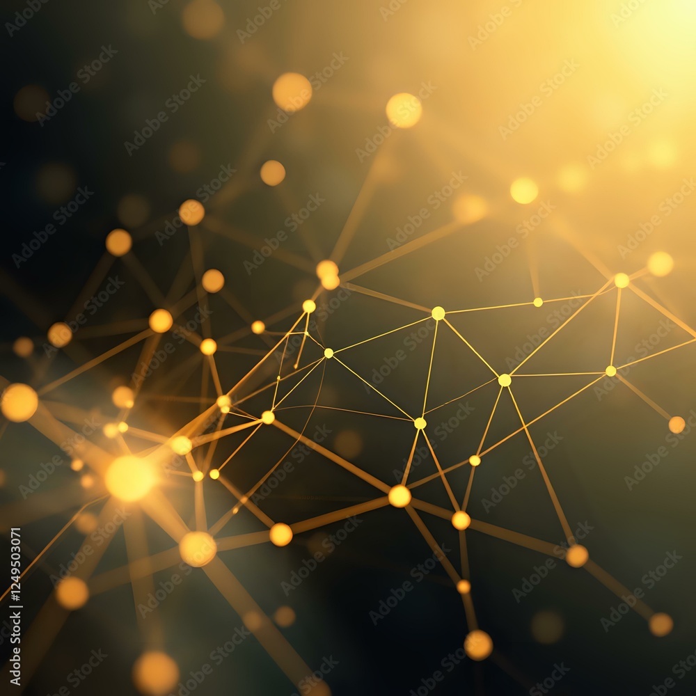 Poster interconnected dots in serene abstraction