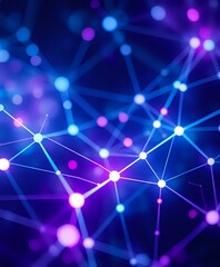 Abstract Futuristic Node Network Digital Connection