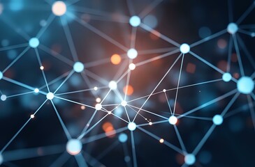 Abstract Digital Network Connect: Futuristic Web Structure with Gradient Background