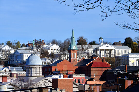 Staunton Virginia city skyline - birthplace of Woodrow Wilson