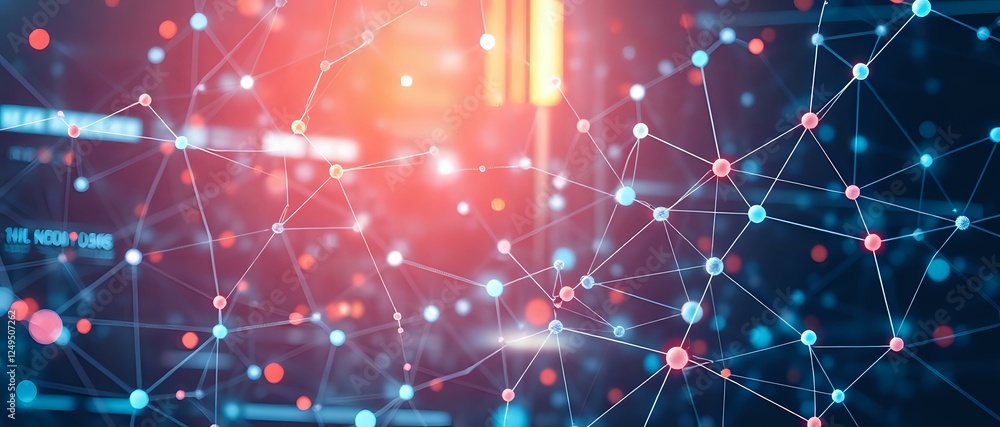 Poster abstract neural networks: complex cyberpunk design