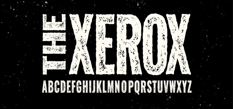 condensed rough grunge vector font