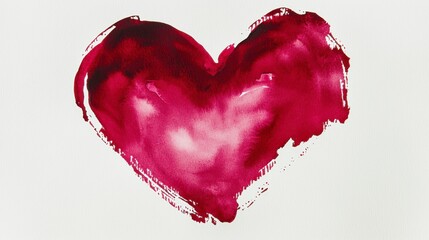 Hand Painted Red Heart Watercolor Design