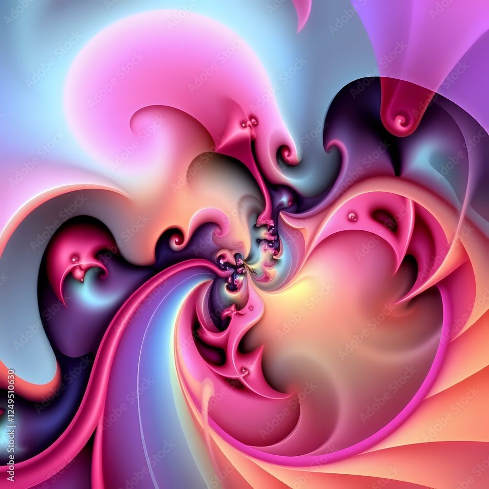 Poster vibrant abstract fractal design with swirling patterns