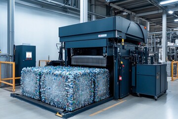 Recycling innovation in action at a modern industrial facility aimed at sustainability