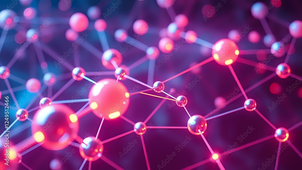 Poster abstract futuristic glowing node design