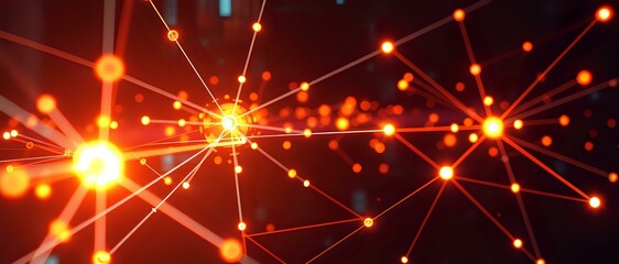 Futuristic Tech Scene Abstract Design Vector with Glowing Nodes