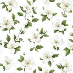 White Lily Floral Pattern on Bright Background for Elegant Decor