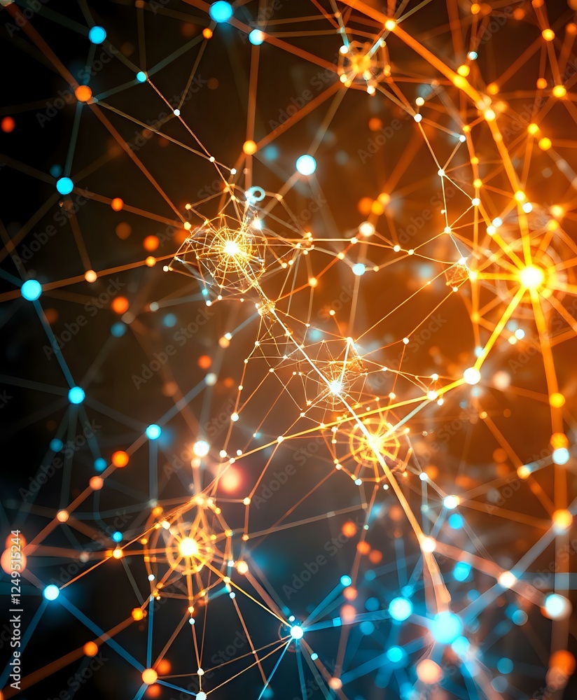 Poster abstract futuristic fractal networks background | intricate design patterns in 4:5 aspect ratio