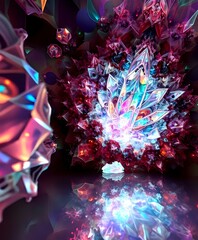 Abstract Glass Artwork in Purple & Blue