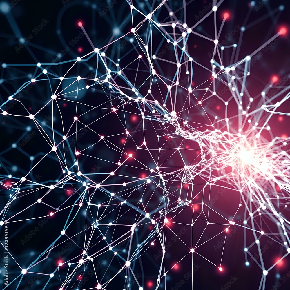 Poster abstract neural network - cyberspace pattern stock photo | ai artwork