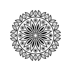 Intricate Mandala Design with Floral and Leaf Motifs