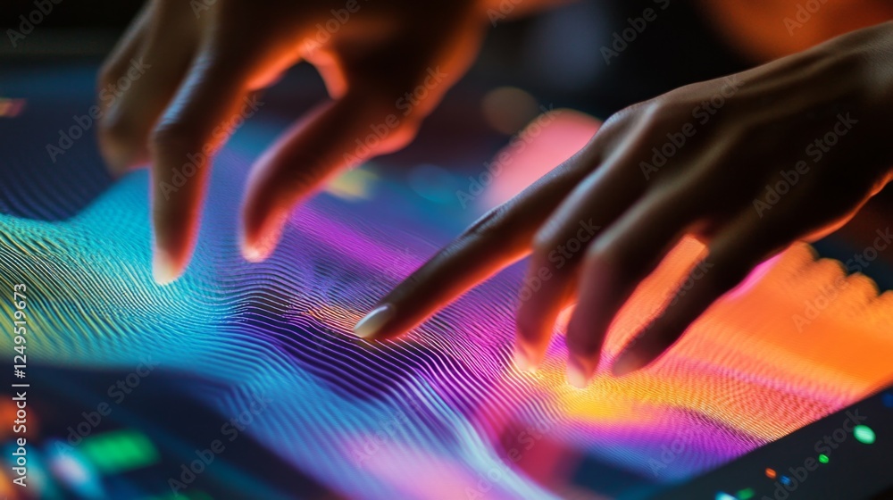 Poster adjusting curves and gradients graphic design studio digital art creation creative workspace profess