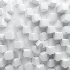 3D White Shifted Cube Blocks Background with Copy Space