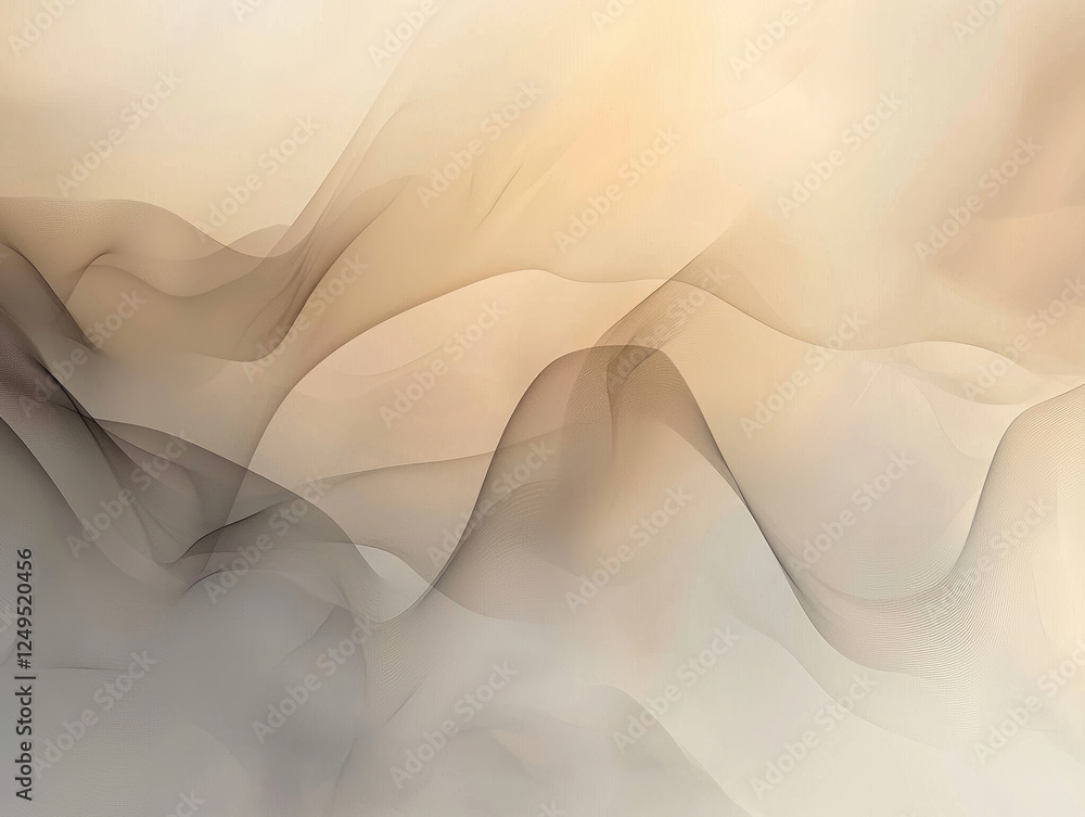 Aufkleber soft, abstract image featuring blurred gradient waves in neutral colors, creating smooth and calming