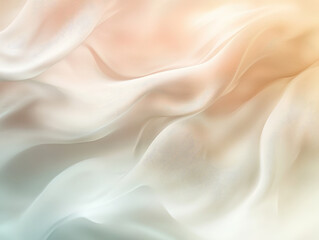 Fototapeta premium Soft, flowing abstract fabric with gentle gradient of neutral colors creates smooth and calming texture. delicate waves and subtle hues evoke sense of tranquility and elegance