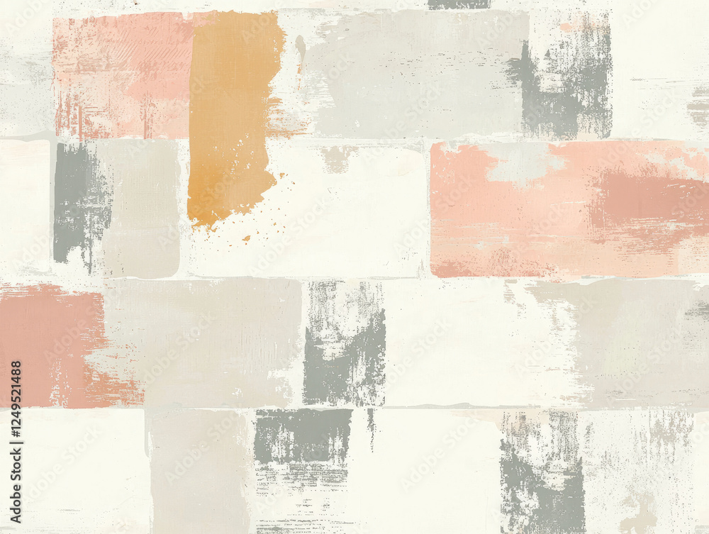 Poster abstract seamless texture with soft pastel colors and brushstroke patterns. design features mix of m