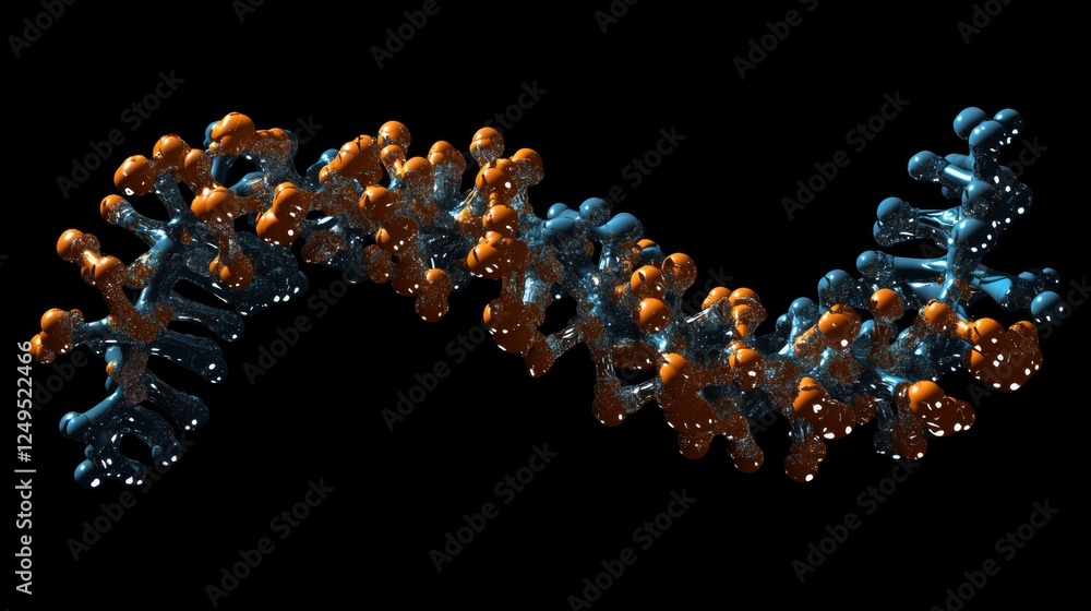 Poster exploring the structure of dna high-resolution image of a dna helix model laboratory scientific visu