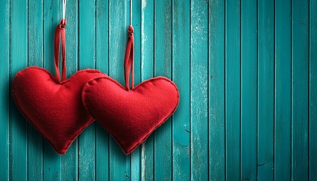 red heart on wooden background