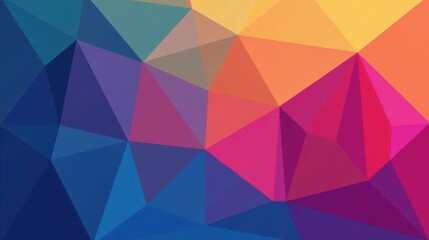 Abstract Geometric Low Poly Colorful Design Featuring Vibrant Hues and Triangular Patterns