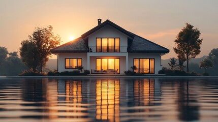 Fototapeta premium Elegant golden real estate logo artwork design