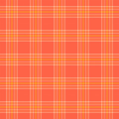 Plaid pattern with twill weave.Colorful tartan check seamless pattern in orange and yellow.Vector illustration geometric background for fabric and paper.