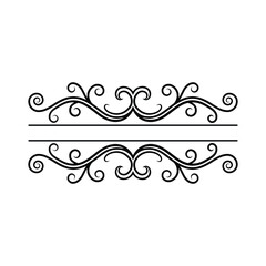  Calligraphic border divider frame design element in invitation