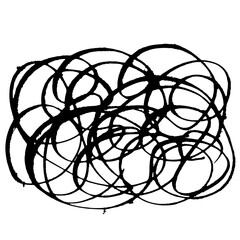 色々な手描きのモヤモヤマークセット　憂うつ　不安　鬱　ベクター