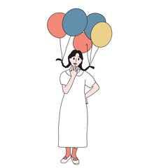girl with balloons