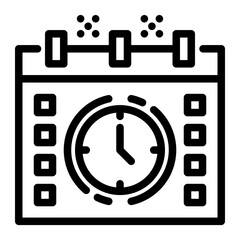 Time and Date Icon in outline style. Line art