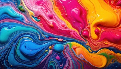 Obraz premium High-Resolution Holi Background Featuring Liquid Art Effect with Vibrant Pink, Blue, Yellow, and More