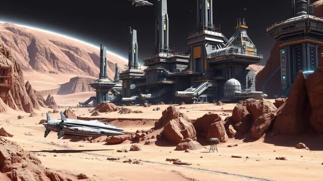 Futuristic Martian Colony, Exploration and Innovation on the Red Planet