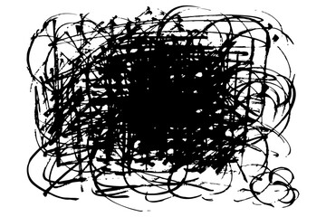 色々な手描きのモヤモヤマークセット　憂うつ　不安　鬱　ベクター