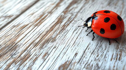 ladybug on a wooden background