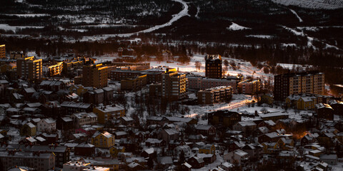 Sunset over Kiruna, Northern Sweden