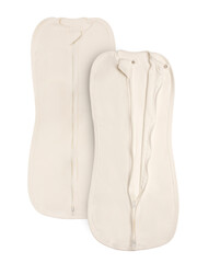 Couple of white baby onesie with a zipper isolated over white background. 