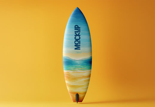Realistic Surfboard Mockup &ndash; High-Quality Customizable Template for Surfing, Beach, Summer, and Water Sport Branding