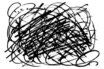 色々な手描きのモヤモヤマークセット　憂うつ　不安　鬱　ベクター